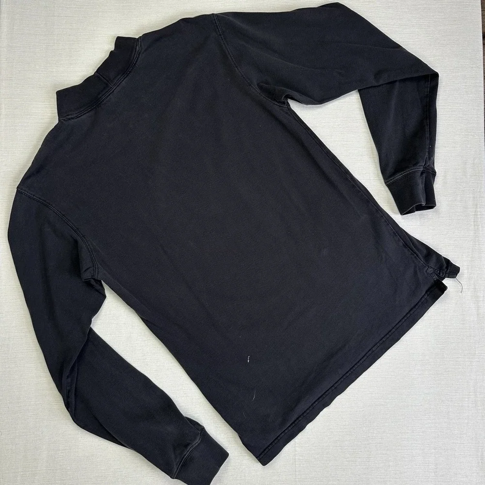 Vtg Carhartt Mock Neck Long Sleeve Workwear Shirt Men M Black Fade Distressed